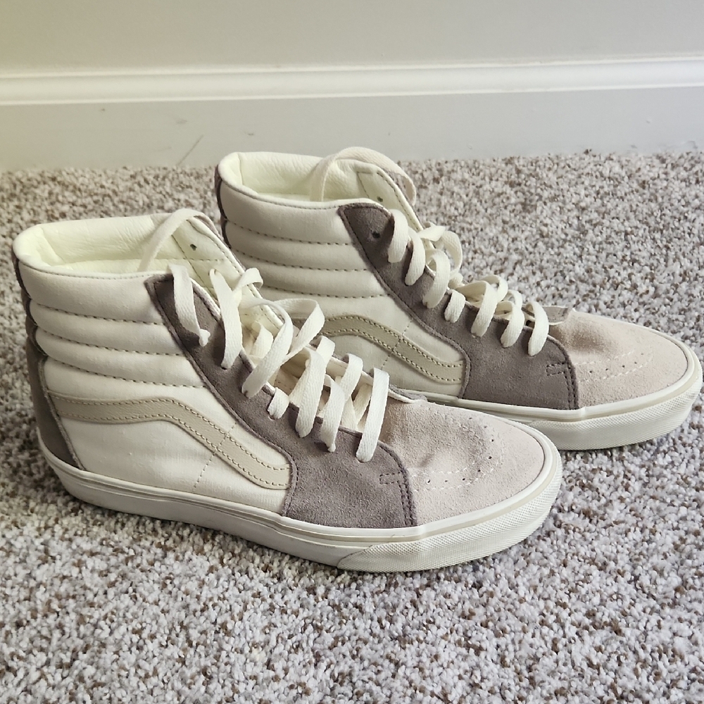 Vans Men's High-Top Sneakers - White and Gray